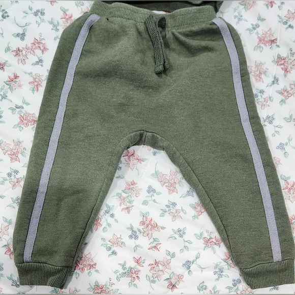 Babies' Prince Stripe Hoodie & Joggers Set in Green; 12M - Picture 3 of 4
